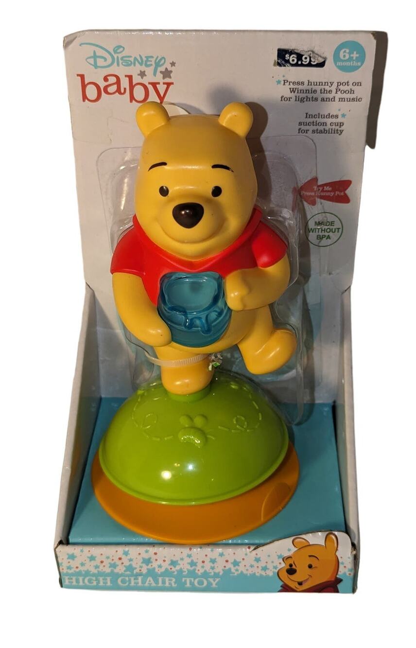Disney Baby Winnie The Pooh High Chair Toy With Suction Cup - Age 6 Months NEW